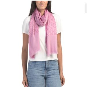 Gucci Pink Silk & Wool Scarf, New - Great Gift!